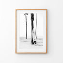 Black White Boho Summer Poster. Surfboard, Palm Trees by Wall Art Set