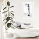 Black White Boho Summer Poster. Surfboard, Palm Trees by Wall Art Set