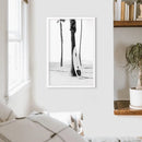 Black White Boho Summer Poster. Surfboard, Palm Trees by Wall Art Set