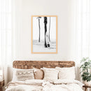 Black White Boho Summer Poster. Surfboard, Palm Trees by Wall Art Set