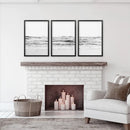 Black White Minimalist Beach Wave Wall Art. 3 Piece Decor by Wall Art Set
