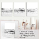 Black White Minimalist Beach Wave Wall Art. 3 Piece Decor by Wall Art Set