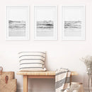 Black White Minimalist Beach Wave Wall Art. 3 Piece Decor by Wall Art Set