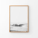 Black White Boho Tropical Wall Decor. Surfer, Waves by Wall Art Set