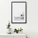 Black White California Poster. Ferris Wheel, Lifeguard Hut by Wall Art Set