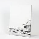 Black White California Poster. Ferris Wheel, Lifeguard Hut by Wall Art Set