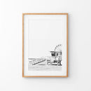 Black White California Poster. Ferris Wheel, Lifeguard Hut by Wall Art Set