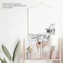Black White California Poster. Ferris Wheel, Lifeguard Hut by Wall Art Set