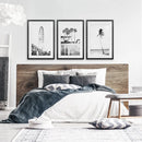 Black White Coastal Wall Art. Ferris Wheel, Surfboards, Palm by Wall Art Set