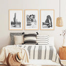 3 Piece Desert Black White Travel Photo. Cactus, Arches, Bus by Wall Art Set