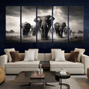 Black White Elephant Family Wall Art Canvas Print by MyGreatCanvas | Canvas Wall Art Prints | Photo Prints & Wall Decor