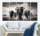 Black White Elephant Family Wall Art Canvas Print by MyGreatCanvas | Canvas Wall Art Prints | Photo Prints & Wall Decor