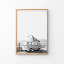 Black and White Hipster Van Poster. Summer Travel by Wall Art Set