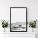 Black White Minimalistic Beach Pier Poster by Wall Art Set