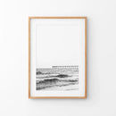 Black White Minimalistic Beach Pier Poster by Wall Art Set