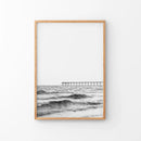 Black White Minimalistic Beach Pier Poster by Wall Art Set