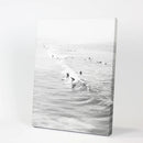 Black White Surfers on the Waves Wall Art Print by Wall Art Set