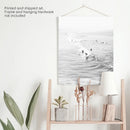 Black White Surfers on the Waves Wall Art Print by Wall Art Set