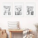 3 Piece Black White Nordic Winter Forest Wall Art Set
