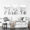 3 Piece Black White Nordic Winter Forest Wall Art Set