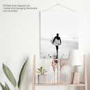 Black White Modern Surfer Photo. Coastal Style Print by Wall Art Set