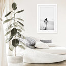 Black White Modern Surfer Photo. Coastal Style Print by Wall Art Set