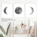 Black White MInimalist Moon Phases Wall Art. Set of 3 Prints by Wall Art Set