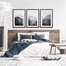 Set of 3 Black White Mountain Forest Prints. Scandi Wall Art by Wall Art Set