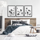 Black White Palm Trees Triptych by Wall Art Set