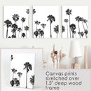 Black White Palm Trees Triptych by Wall Art Set