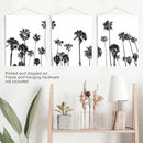 Black White Palm Trees Triptych by Wall Art Set