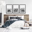 Black White Rustic Photo. Wall Art Set. Cows, Barn, Haystack by Wall Art Set