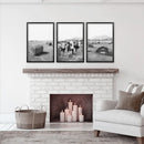 Black White Rustic Photo. Wall Art Set. Cows, Barn, Haystack by Wall Art Set