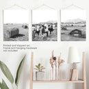 Black White Rustic Photo. Wall Art Set. Cows, Barn, Haystack by Wall Art Set