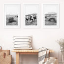 Black White Rustic Photo. Wall Art Set. Cows, Barn, Haystack by Wall Art Set