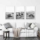 Black White Rustic Photo. Wall Art Set. Cows, Barn, Haystack by Wall Art Set