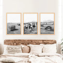 Black White Rustic Photo. Wall Art Set. Cows, Barn, Haystack by Wall Art Set