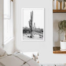 Black White Saguaro Cactus Poster. Arizona Desert Nature by Wall Art Set