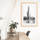Black White Saguaro Cactus Poster. Arizona Desert Nature by Wall Art Set