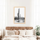 Black White Saguaro Cactus Poster. Arizona Desert Nature by Wall Art Set