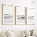 Black White Minimalist Beach Wave Wall Art. 3 Piece Decor by Wall Art Set