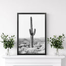 Saguaro Cactus Print. Black White Arizona Desert Nature by Wall Art Set