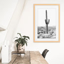 Saguaro Cactus Print. Black White Arizona Desert Nature by Wall Art Set