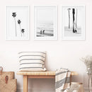 Modern Black White Ocean Surfing Wall Art Set by Wall Art Set