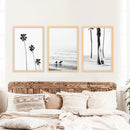 Modern Black White Ocean Surfing Wall Art Set by Wall Art Set