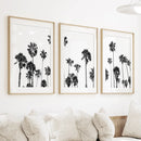 Black White Palm Trees Triptych by Wall Art Set