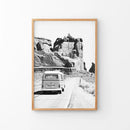 Black White Van Camper Poster. Utah National Park Wall Art by Wall Art Set