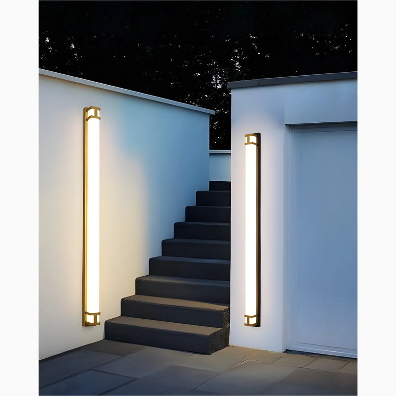 Black/Gold Outdoor Waterproof LED Long Wall Lamp for Garden, Villa, Porch