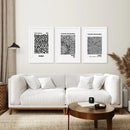 Black White set of 3 Piece Abstract Kusama Art by Wall Art Set