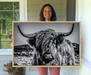 Black and White Cow Wall Art Canvas Print Highland Cattle